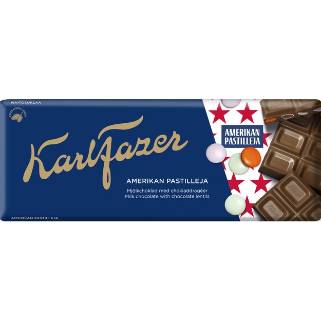 Pieninis &scaron;okoladas KARL FAZER, su dražė,180 g