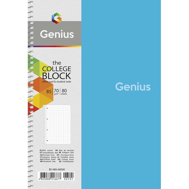 Sąsiuvinis Schoolboy, B5, 80 lapų, 70 gsm, langeliais 1