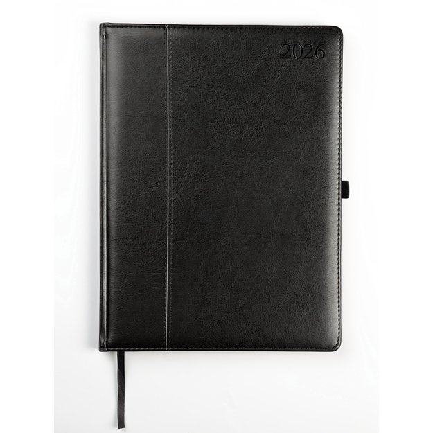 Kalendorius AMBASSADOR BLACK EDITION 2026, PU, A4, juoda (Baltic)