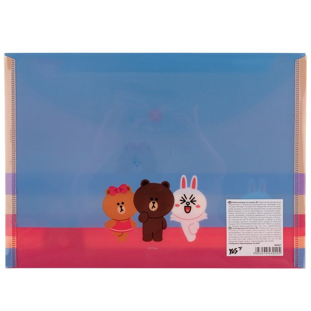 Aplankas (vokas) su spaustuku YES Line Friends B5 1