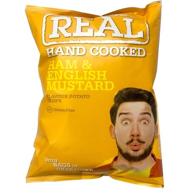 Bulvių tra&scaron;kučiai REAL, kumpio ir garstyčių skonio, 150 g