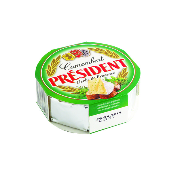 Pelėsinis sūris PRESIDENT Camembert, su žolelėmis, 32%, 120 g