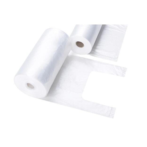 Pakavimo mai&scaron;eliai, su rankena, 24 / 5 x 45 cm, 8 mk, HDPE,  ritinėlyje 500 vnt., 1,1 kg