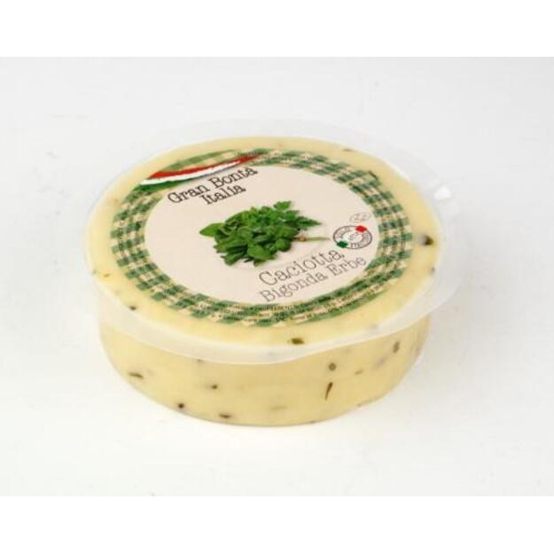 Karvės pieno sūris CACIOTTA Bigonda, su žolelėmis, RSM 42%, 200 g