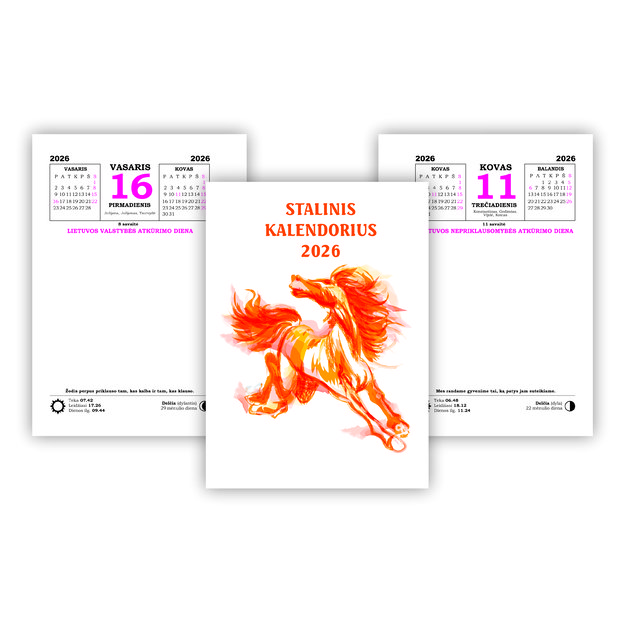 Stalo kalendorius  2026 2