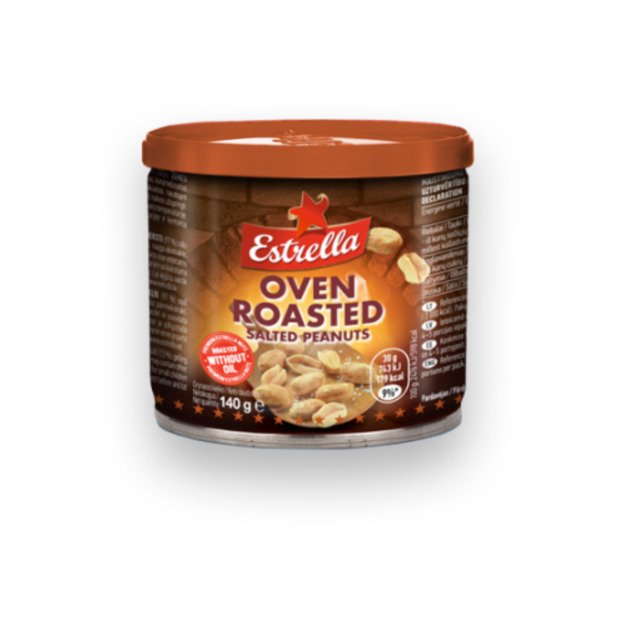 Kepinti žemės riešutai ESTRELLA Oven Roast, su druska, 140 g