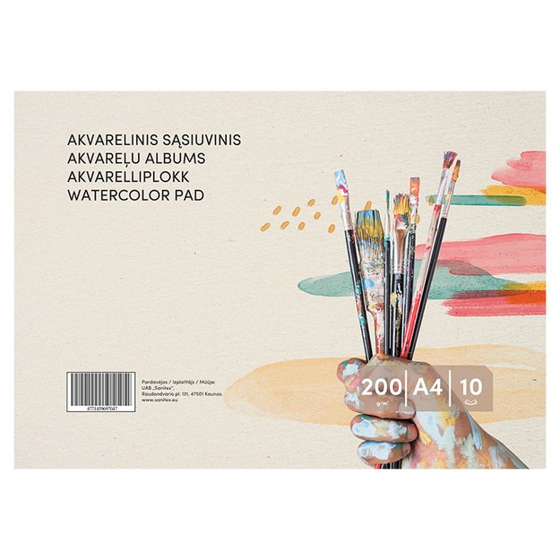Sąsiuvinis akvarelei , A4, 10 lapų, 200g/m&sup2; 3
