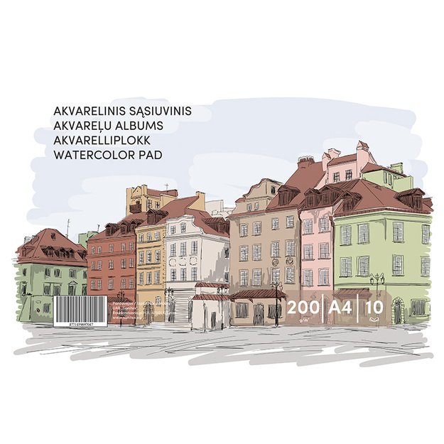 Sąsiuvinis akvarelei , A4, 10 lapų, 200g/m&sup2; 2