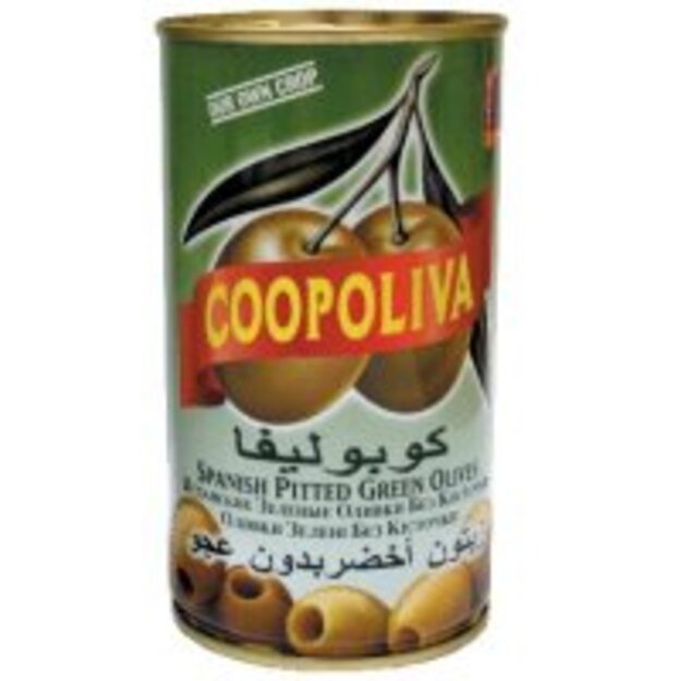 Alyvuogės COOPOLIVA, žalios, be kauliukų, M dydis, 350 g / 150 g 1