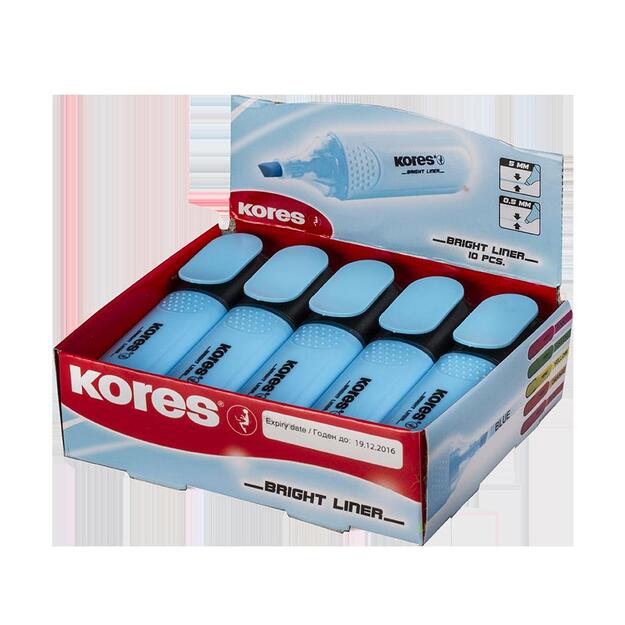Teksto žymeklis KORES BRIGHT LINER, mėlyna 2