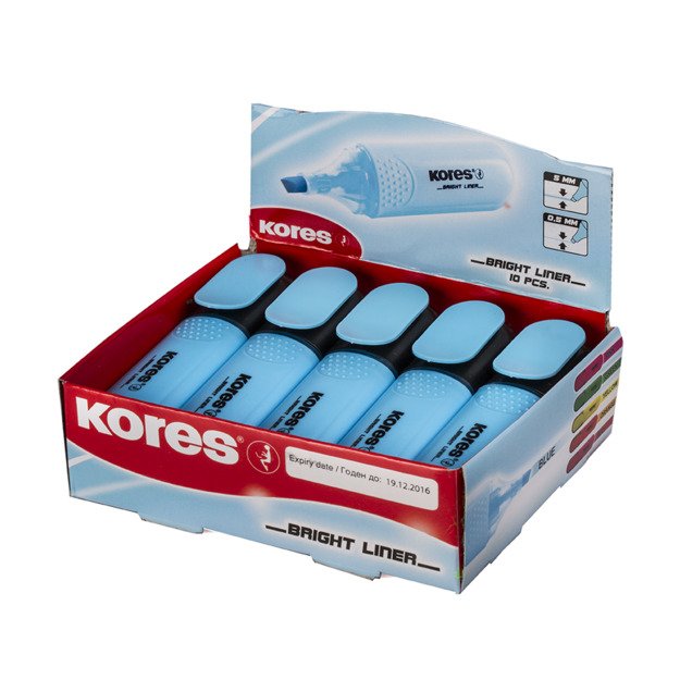 Teksto žymeklis KORES BRIGHT LINER, mėlyna 2