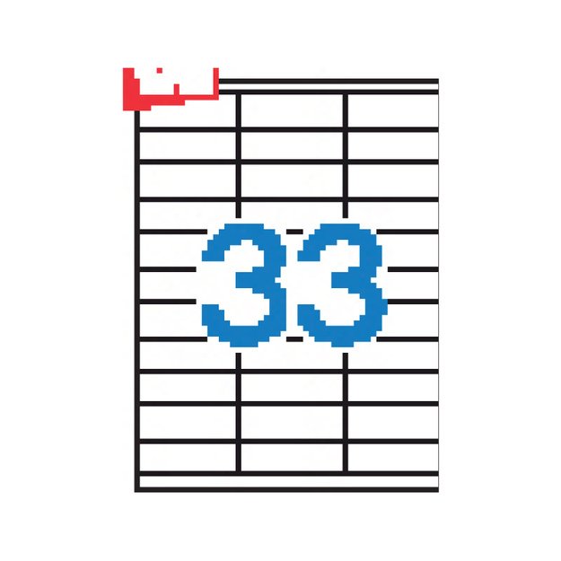 Lipnios etiketės APLI, 70 x 25,4 mm, A4, 33 lipdukai lape, 100 lapų, balta 1