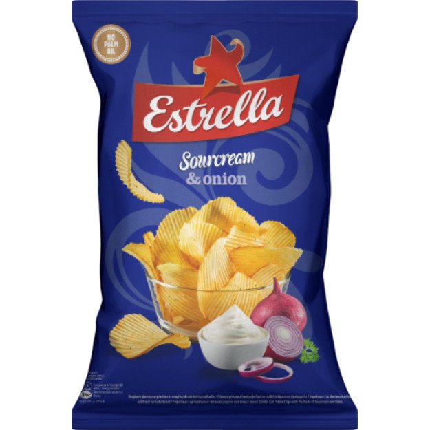 Traškučiai ESTRELLA, grietinės ir svogūnų skonio, 130 g