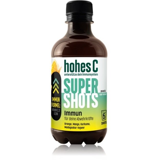 Sultys HOHES C SHOT IMMUN, įvairių vaisių, su vitaminu D ir cinku, 0,33l, vnt, D