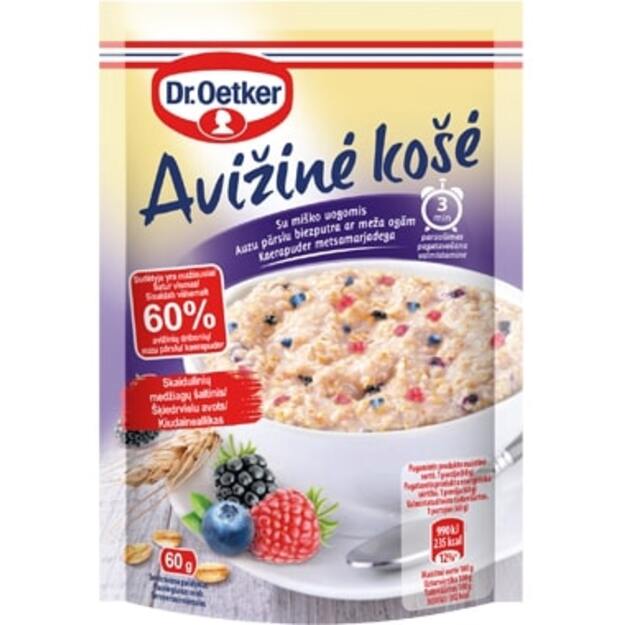 Avižinė košė DR.OETKER, su miško uogomis, 60g