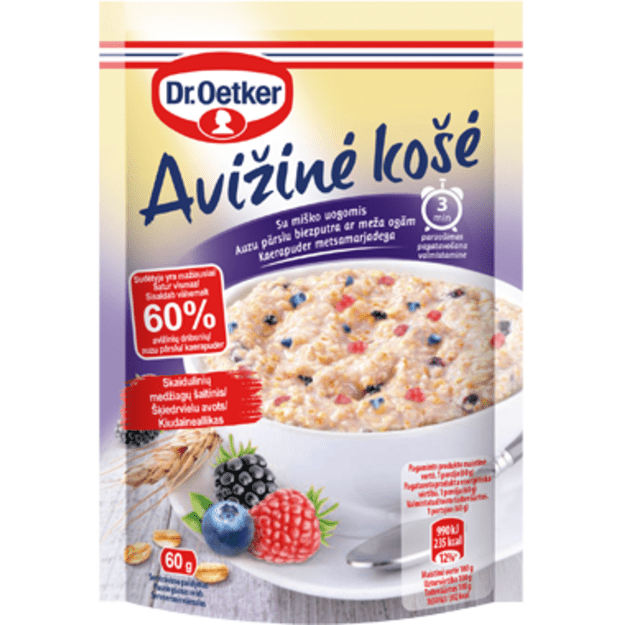 Avižinė ko&scaron;ė DR.OETKER, su mi&scaron;ko uogomis, 60g 1