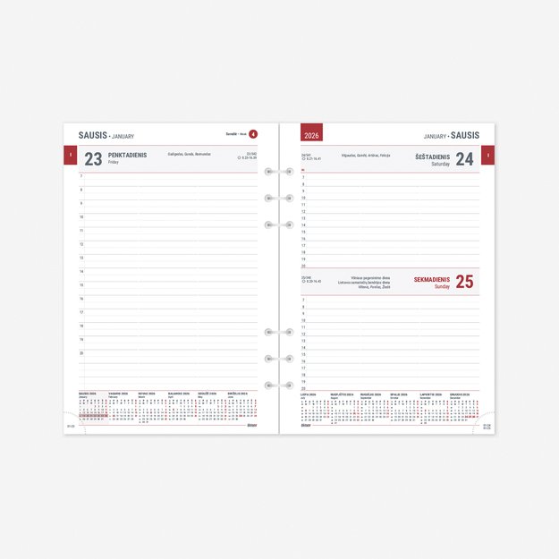 Kalendorius MAXI organizer 2026 A5, oda, juoda 5