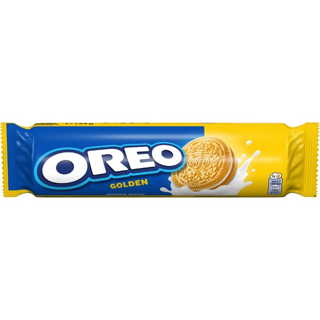 Sausainiai OREO  Golden vanilės skonio įdaru, 154 g
