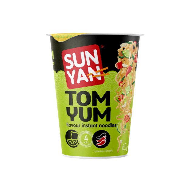 Greito paruošimo makaronai SUN YAN, Tom Yum skonio, 65 g