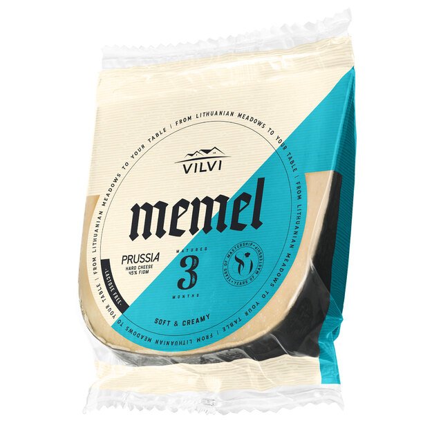 Kietasis sūris MEMEL Prussia, 3 mėn., 45%, RSM, be laktozės, 0,18 kg