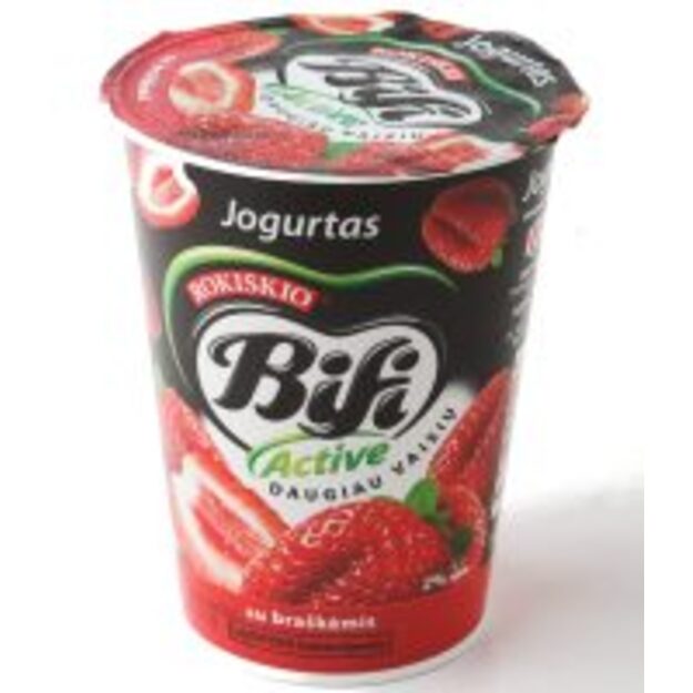 Jogurtas BIFI ACTIVE, 2%, su braškėmis, 360 g
