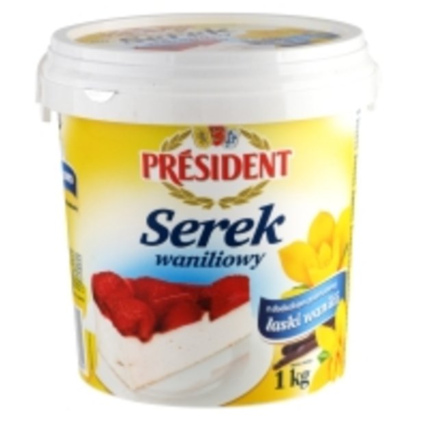 Varškė PRESIDENT vanilinė, 1 kg