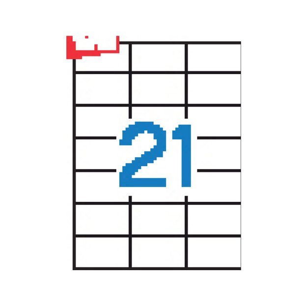 Lipnios etiketės APLI, 70 x 42,4 mm, A4, 21 lipdukai lape, 100 lapų, balta 1