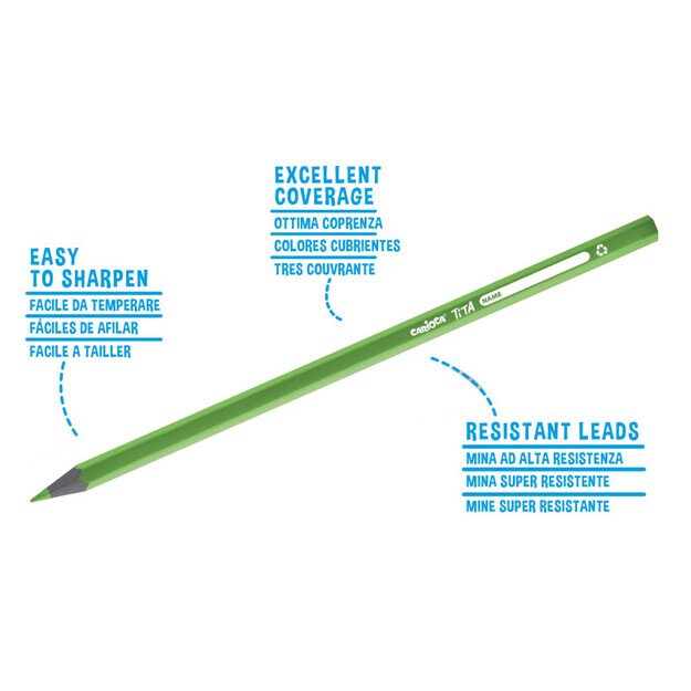 Pieštukai su trintuku CARIOCA ECOFAMILY, juodos spalvos, 6 vnt. 2