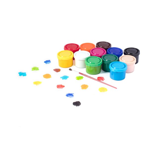 Guašas JOVI TEMPERA, 35 ml, 12 spalvų rinkinys su teptuku 5