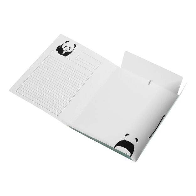 Aplankas dokumentams, sąsiuviniams PAGNA Panda, A4, su gumele, žalia sp. 4