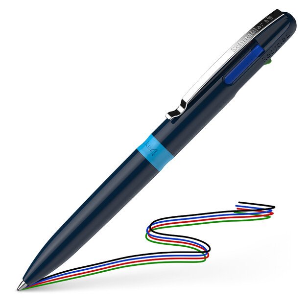 Tušinukas SCHNEIDER Take 4, tamsiai mėlynas korpusas, 4 spalvos 1