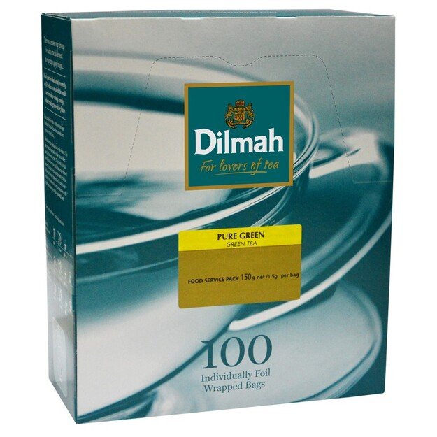 Žalioji arbata DILMAH, vokeliuose su siūlu, 100 vnt.