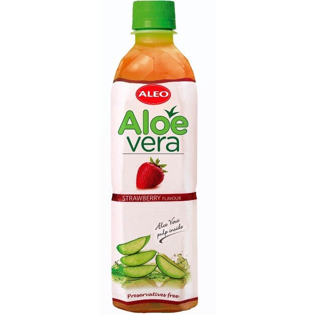Gaivusis sulčių gėrimas ALEO Aleo vera, braškių skonio, 500 ml