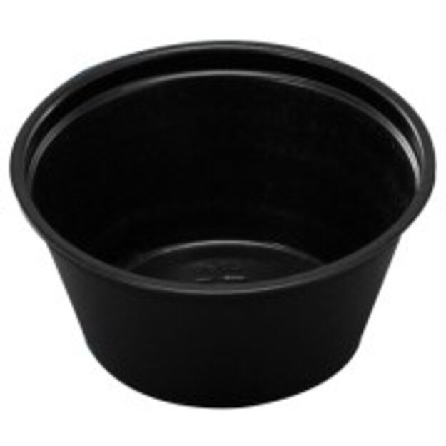 Vienkartinis indelis padažui , PP,  juodos sp., D 6,2 cm, H 2,7 cm, 60 ml, 250 vnt.