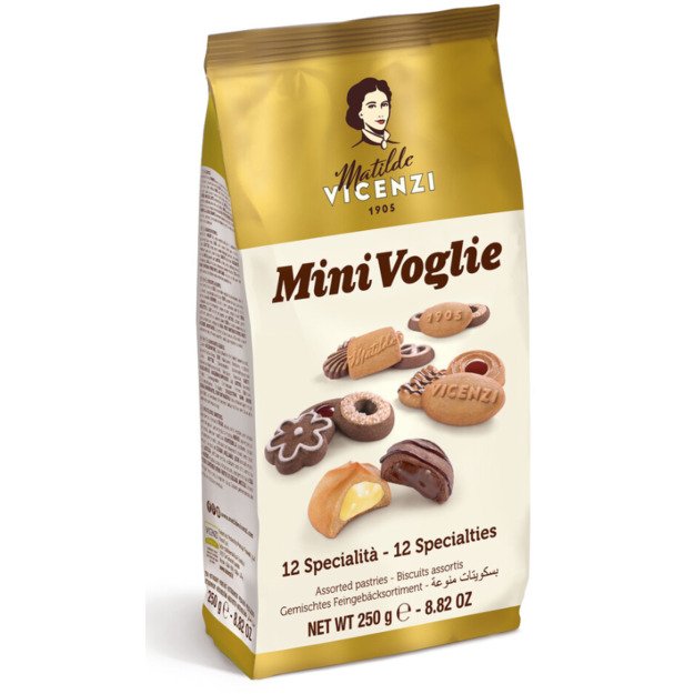 Sausainiai VICENZI Mini Voglie, asorti, 250 g