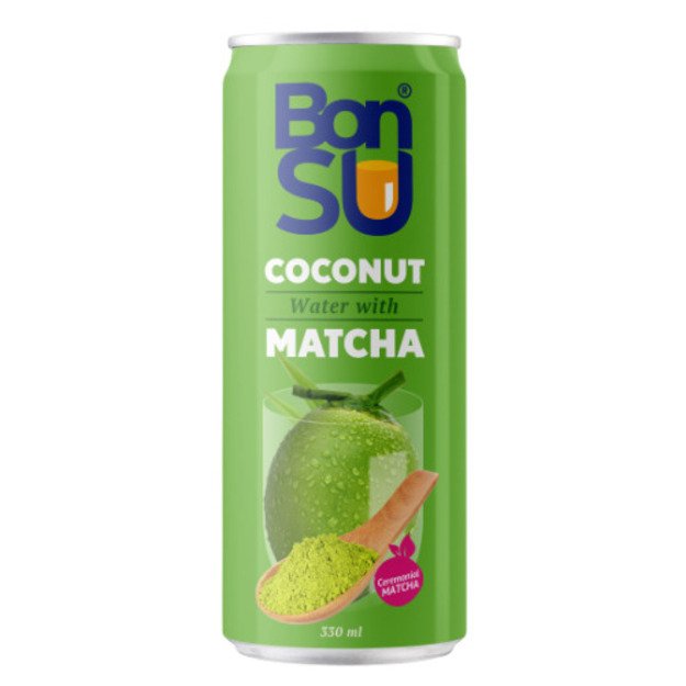 Kokosų vanduo BONSU su matcha (100%), 0.33 l D