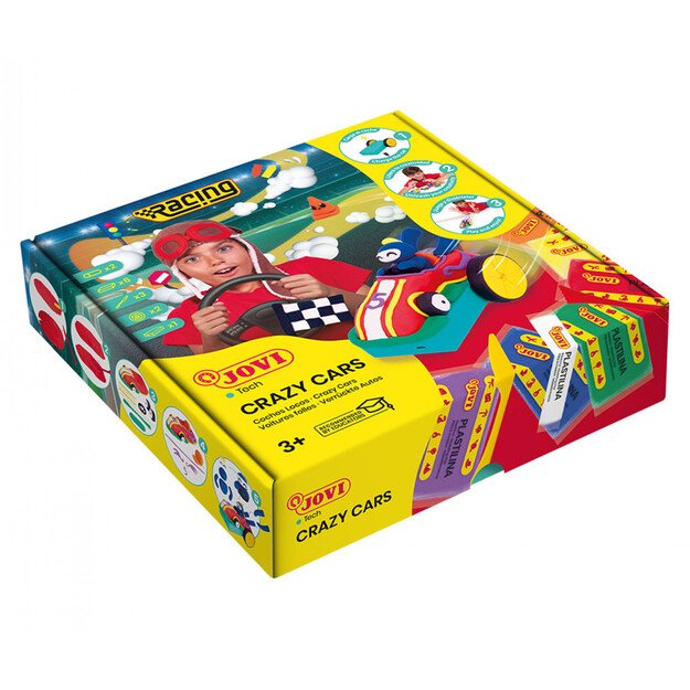 Pašėlę lenktyniniai automobiliai JOVITECH rinkinys. Pagrindinės spalvos 4