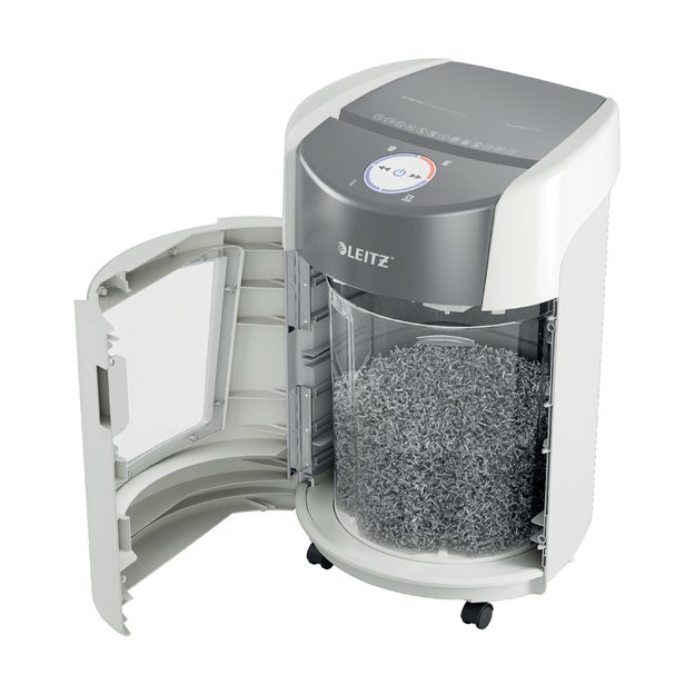 Leitz IQ OptiMax Small Office 350 Micro Cut Paper Shredder, P5, 22L, White 9