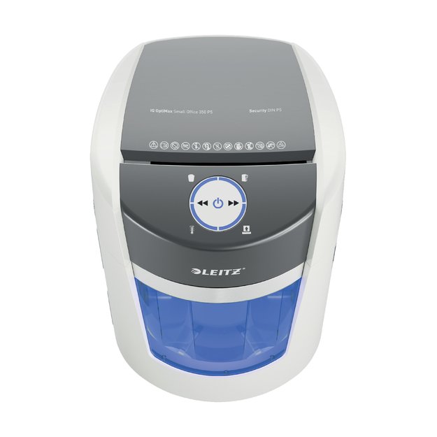 Leitz IQ OptiMax Small Office 350 Micro Cut Paper Shredder, P5, 22L, White 8