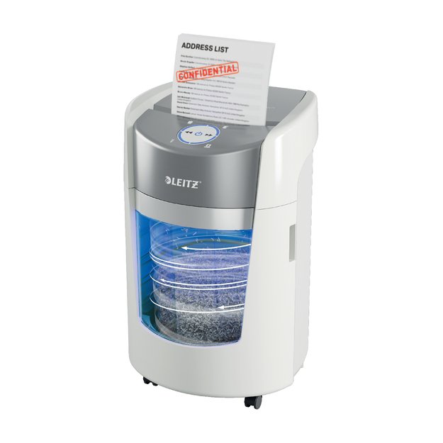Leitz IQ OptiMax Small Office 350 Micro Cut Paper Shredder, P5, 22L, White 6