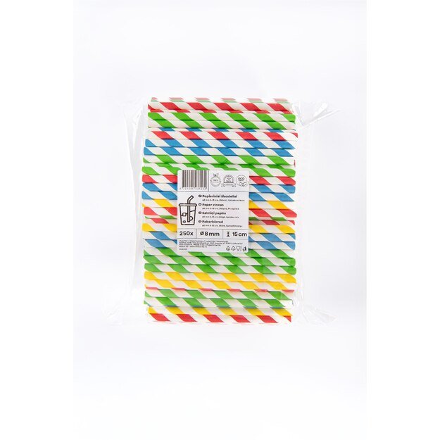 Popieriniai &scaron;iaudeliai, spalvotos spiralės, D 8 mm, L 15 cm, 250 vnt