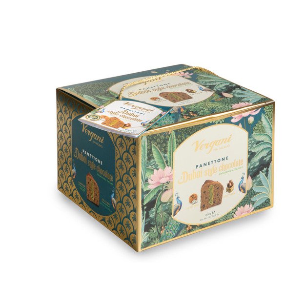 Pyr. PANETTONE, šokoladinis  VERGANI, dubajietiško stiliaus, 800 g