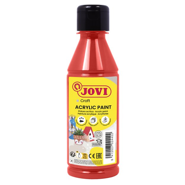 Akriliniai dažai JOVI, 250ml, raudonos sp.