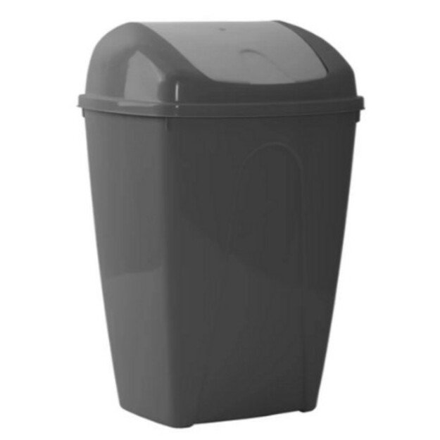 &Scaron;iuk&scaron;lių dėžė NORD CLEAN, su svyruojančiu dangčiu, 25L, pilka