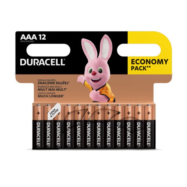Baterijos DURACELL AAA, LR03, 12vnt 1