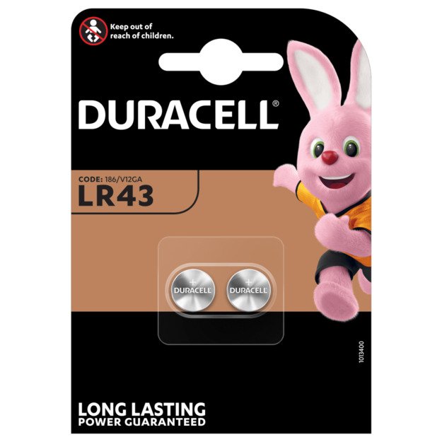 Baterijos DURACELL LR43, 2vnt 1