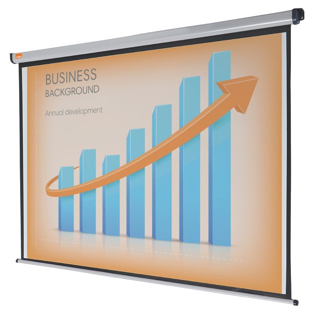 Sieninis projektoriaus ekranas NOBO, 175x133 cm, 4:3, šviesiai pilka sp. 4