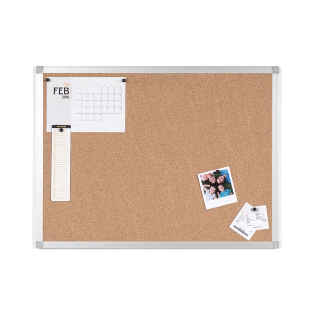 Kamštinė lenta BI-OFFICE AYDA 60x45, aliuminio rėmas 1