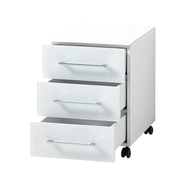 Stalčių spintelė 42x50x60 cm, FL91 balta, 3 stalčiai, mobili