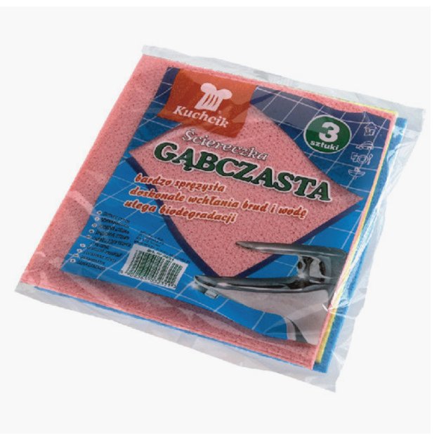 Drėgna šluostė 16 x 18 cm, rausva, geltona-mėlyna, pakuotėje 3 vnt